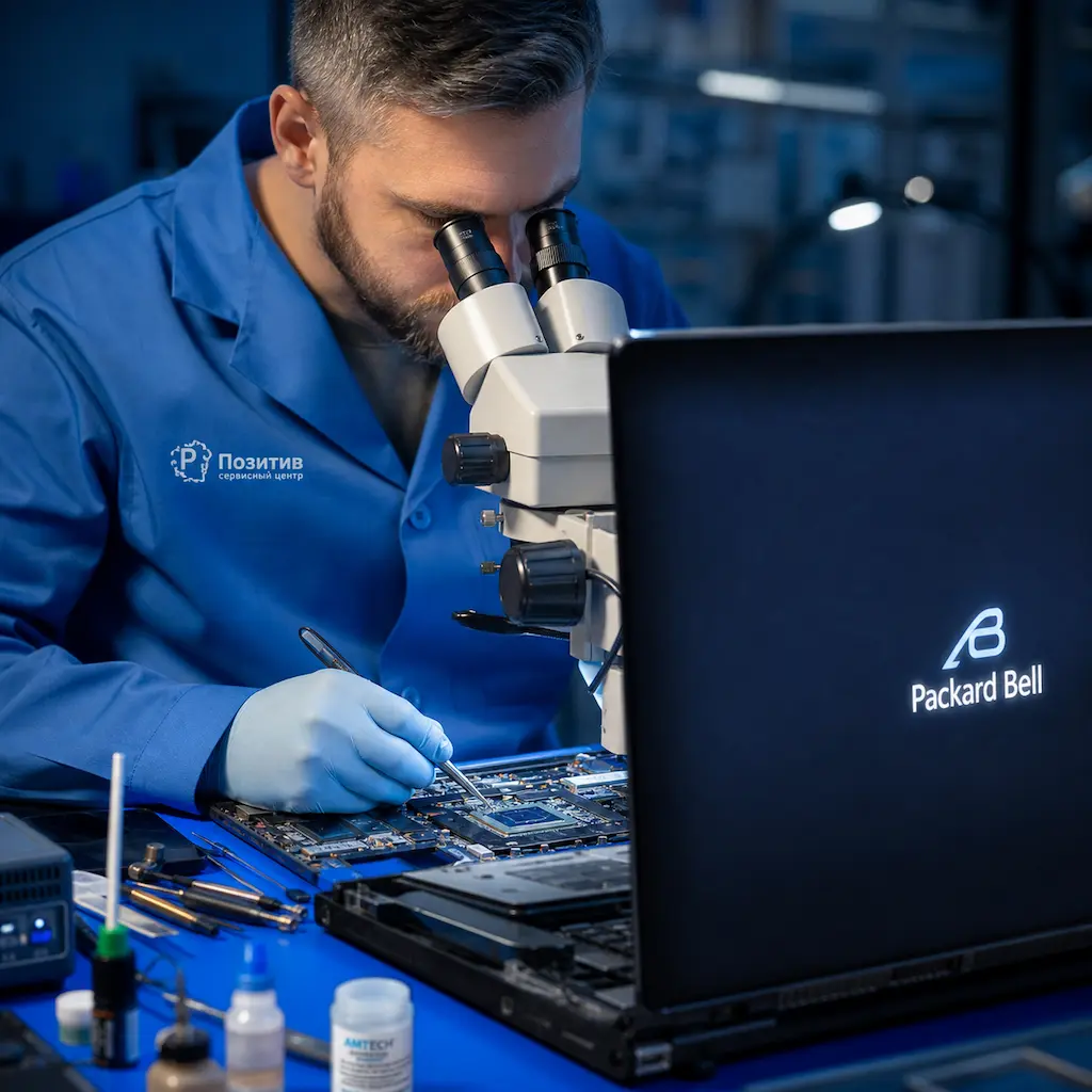 Замена видеокарты ноутбука Packard Bell в Горелово