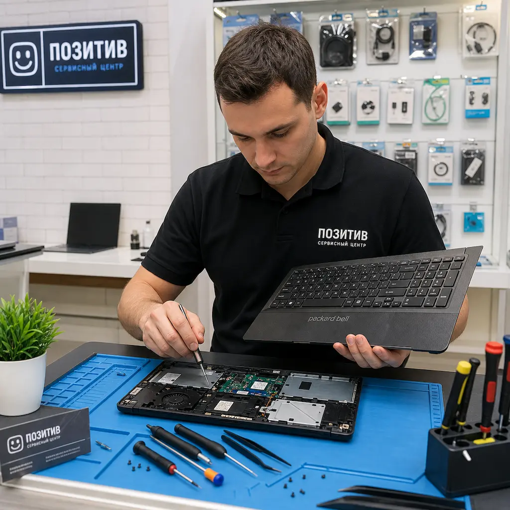 заменить клавиатуру на ноутбуке Packard Bell в Горелово