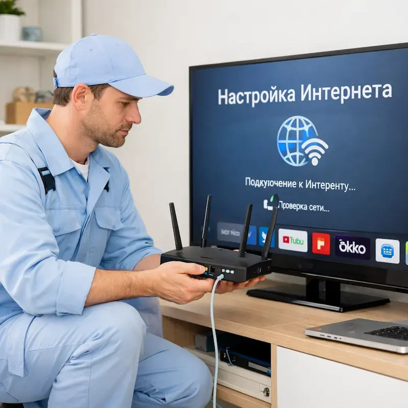 Настройка интернета на телевизоре в Горелово