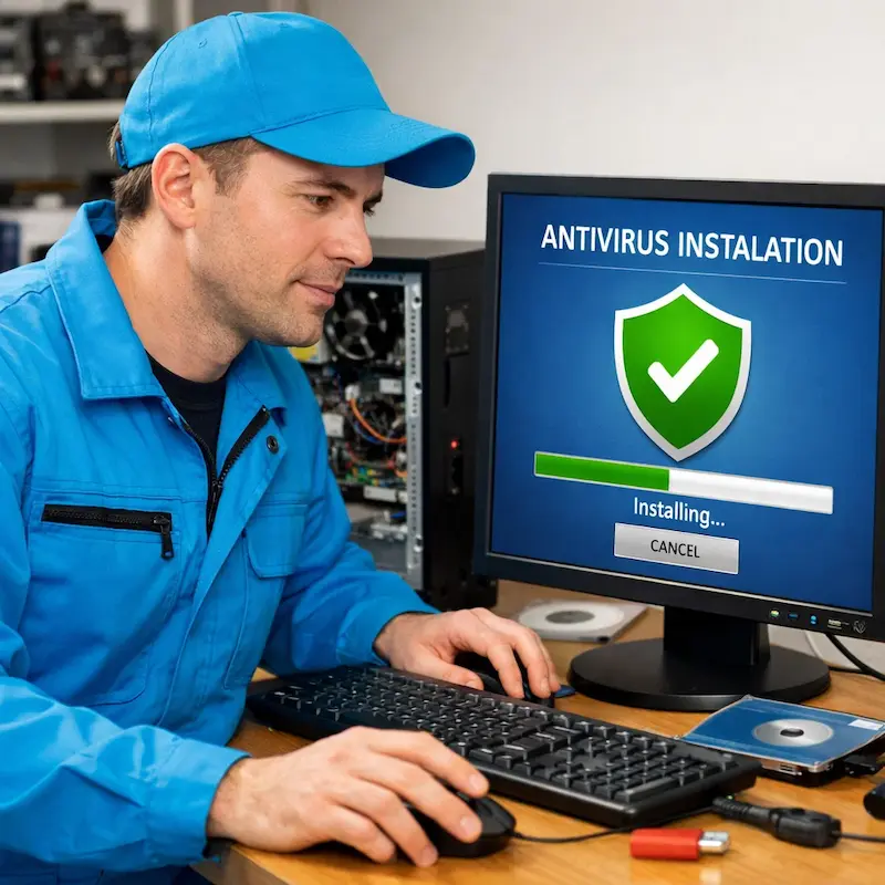 Установка антивируса на ноутбук в Горелово